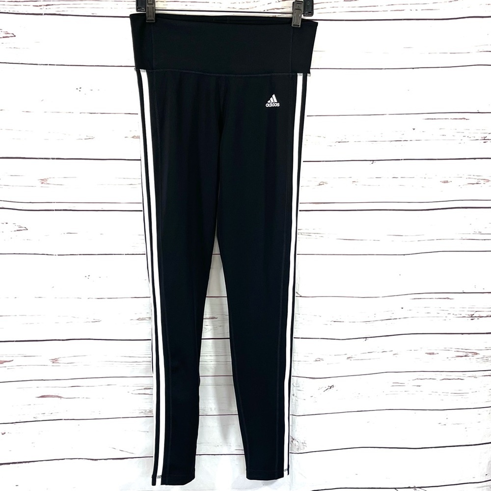 Adidas‎ Climate Women’s 3 Stripe Compression Leggings Black/White Size M